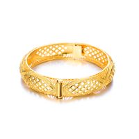 Ethnic Style Solid Color Copper Gold Plated Bangle In Bulk main image 2