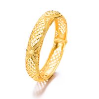 Ethnic Style Solid Color Copper Gold Plated Bangle In Bulk sku image 1