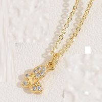 Copper Bag Golden Butterfly Dragonfly Pendant Clavicle Chain Female  New 14k Real Gold Minority Simple Necklace Ornament sku image 2