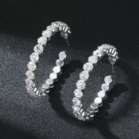 1 Pair Streetwear Solid Color Plating Inlay Alloy Rhinestones Silver Plated Ear Studs main image 5