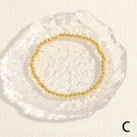 Simple Style Round Square Smiley Face Copper Beaded Handmade Enamel Zircon 18k Gold Plated Bracelets sku image 3