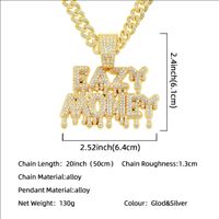 Hip-hop Letter Alloy Inlay Rhinestones Men's Pendant Necklace Necklace Pendant main image 5
