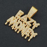 Hip Hop Letra Aleación Embutido Diamantes De Imitación Hombres Collar Colgante Collar Colgante sku image 1