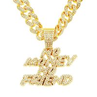 Hip Hop Lettre Alliage Incruster Strass Hommes Charmes Pendentif main image 6