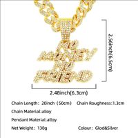 Hip-hop Letter Alloy Inlay Rhinestones Men's Charms Pendant Necklace main image 5