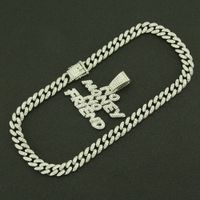 Hip-hop Letter Alloy Inlay Rhinestones Men's Charms Pendant Necklace main image 3