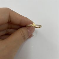 Cute Simple Style Commute Letter Copper Plating Inlay Zircon 14k Gold Plated White Gold Plated Open Rings sku image 48
