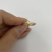 Cute Simple Style Commute Letter Copper Plating Inlay Zircon 14k Gold Plated White Gold Plated Open Rings sku image 3