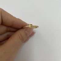 Süß Einfacher Stil Pendeln Brief Kupfer Überzug Inlay Zirkon 14 Karat Vergoldet Weißgold Plattiert Offener Ring sku image 5