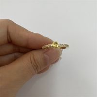 Cute Simple Style Commute Letter Copper Plating Inlay Zircon 14k Gold Plated White Gold Plated Open Rings sku image 6