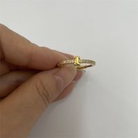 Cute Simple Style Commute Letter Copper Plating Inlay Zircon 14k Gold Plated White Gold Plated Open Rings sku image 8