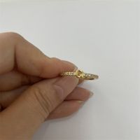 Cute Simple Style Commute Letter Copper Plating Inlay Zircon 14k Gold Plated White Gold Plated Open Rings sku image 14