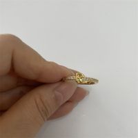 Cute Simple Style Commute Letter Copper Plating Inlay Zircon 14k Gold Plated White Gold Plated Open Rings sku image 15