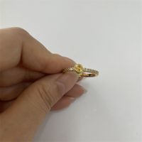 Cute Simple Style Commute Letter Copper Plating Inlay Zircon 14k Gold Plated White Gold Plated Open Rings sku image 16