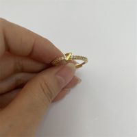 Cute Simple Style Commute Letter Copper Plating Inlay Zircon 14k Gold Plated White Gold Plated Open Rings sku image 23