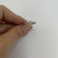 Cute Simple Style Commute Letter Copper Plating Inlay Zircon 14k Gold Plated White Gold Plated Open Rings sku image 26