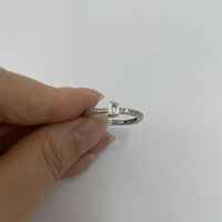 Cute Simple Style Commute Letter Copper Plating Inlay Zircon 14k Gold Plated White Gold Plated Open Rings sku image 27