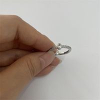 Cute Simple Style Commute Letter Copper Plating Inlay Zircon 14k Gold Plated White Gold Plated Open Rings sku image 36