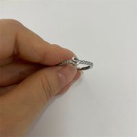 Cute Simple Style Commute Letter Copper Plating Inlay Zircon 14k Gold Plated White Gold Plated Open Rings sku image 40