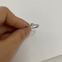 Cute Simple Style Commute Letter Copper Plating Inlay Zircon 14k Gold Plated White Gold Plated Open Rings sku image 41