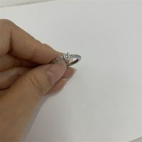 Cute Simple Style Commute Letter Copper Plating Inlay Zircon 14k Gold Plated White Gold Plated Open Rings sku image 42