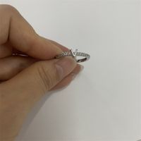 Cute Simple Style Commute Letter Copper Plating Inlay Zircon 14k Gold Plated White Gold Plated Open Rings sku image 43