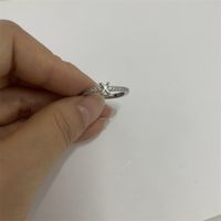 Cute Simple Style Commute Letter Copper Plating Inlay Zircon 14k Gold Plated White Gold Plated Open Rings sku image 45