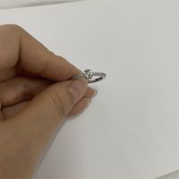 Cute Simple Style Commute Letter Copper Plating Inlay Zircon 14k Gold Plated White Gold Plated Open Rings sku image 47