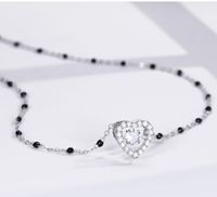 Elegant Basic Herzform Sterling Silber Zirkon Halskette Mit Anhänger In Masse main image 3