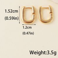 1 Pair Vintage Style U Shape Plating Copper Hoop Earrings main image 5