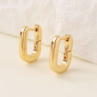 1 Pair Vintage Style U Shape Plating Copper Hoop Earrings main image 4
