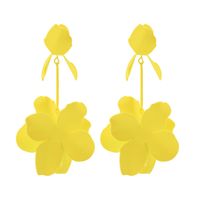 1 Pair IG Style Sweet Flower Spray Paint Stoving Varnish Iron Drop Earrings main image 6