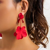 1 Pair IG Style Sweet Flower Spray Paint Stoving Varnish Iron Drop Earrings main image 3