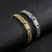 Stainless Steel 18K Gold Plated Hip-Hop Plating Inlay Lock Artificial Diamond Necklace main image 7