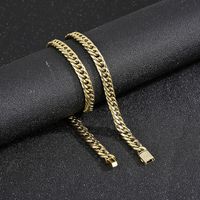Stainless Steel 18K Gold Plated Hip-Hop Plating Inlay Lock Artificial Diamond Necklace main image 6