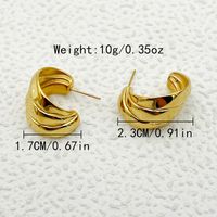 1 Pair Simple Style Artistic Commute Lines Layered Polishing Plating 304 Stainless Steel 14K Gold Plated Ear Studs main image 2