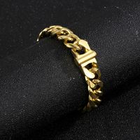 Stainless Steel 18K Gold Plated Hip-Hop Plating Solid Color Necklace main image 5