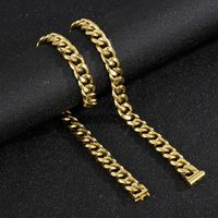 Stainless Steel 18K Gold Plated Hip-Hop Plating Solid Color Necklace main image 6