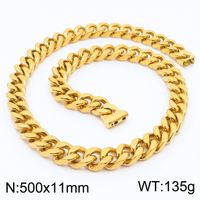 Stainless Steel 18K Gold Plated Hip-Hop Plating Solid Color Necklace sku image 18