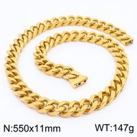 Stainless Steel 18K Gold Plated Hip-Hop Plating Solid Color Necklace sku image 20