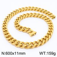 Stainless Steel 18K Gold Plated Hip-Hop Plating Solid Color Necklace sku image 21