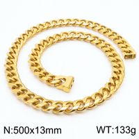 Stainless Steel 18K Gold Plated Hip-Hop Plating Solid Color Necklace sku image 22