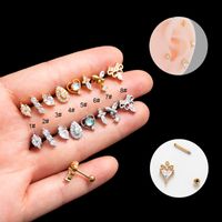 1 Piece Ear Cartilage Rings & Studs IG Style Korean Style Heart Shape Copper Plating Inlay Zircon main image 1