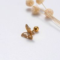 1 Piece Sweet Letter Heart Shape Butterfly Plating Inlay Copper Zircon Cartilage Earrings main image 6
