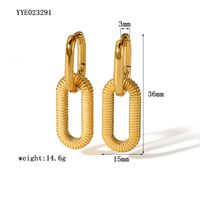1 Paar Französische Art Quadrat Überzug Edelstahl 304 18 Karat Vergoldet Ohrringe sku image 1