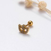 1 Piece Sweet Simple Style Geometric Wings Butterfly Plating Inlay Copper Zircon Cartilage Earrings main image 5