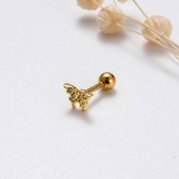 1 Piece Sweet Simple Style Geometric Wings Butterfly Plating Inlay Copper Zircon Cartilage Earrings main image 3