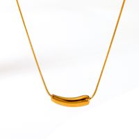 304 Stainless Steel 18K Gold Plated Elegant Vintage Style Plating Solid Color Pendant Necklace main image 2