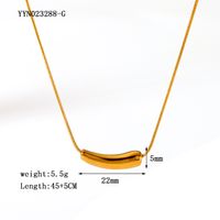 Edelstahl 304 18 Karat Vergoldet Elegant Vintage-Stil Überzug Einfarbig Halskette Mit Anhänger sku image 1