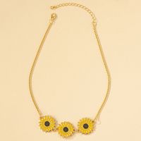 Korean Style Ins Style Graceful And Fashionable Commuter Sunflower Pendant Necklace Women's Retro Trendy Sunflower Clavicle Chain main image 5